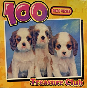 TREASURE CLUB 3 CAVALIER KING CHARLES SPANIELS 100 PIECE PUZZLE NEW SEALED A3 - Picture 1 of 7