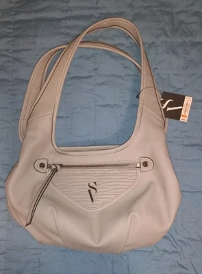 Vera Wang Beige Sidekick Leather Hobo Handbag Purse Shoulder bag Pockets - Image 1 of 4