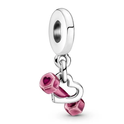 PANDORA Schmuck Silber Charm-Anhänger Hantel & Herz 799545C01 - Bild 1 von 4