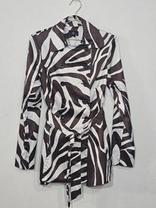 IZ Beyer California Gr. L braun Zebramuster zweireihige Jacke mit Gürtel - Bild 1 von 11
