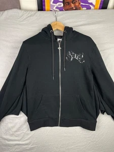 Ghost Band Jacke Damen Medium Goth Fledermaus Flügel Reißverschluss Hoodie Emo schwarz Kruzifix - Bild 1 von 12
