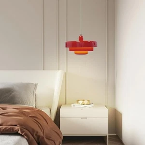 Hängelampe Stecker in rot Pendelleuchten Mid Century Modern #3053VR1 - Bild 1 von 4