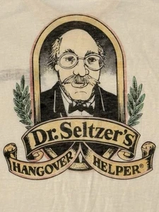 Vintage papierdünnes Burnout T-Shirt Herren Größe XL Dr. Seltzer's Kater 18"x27" - Bild 1 von 6