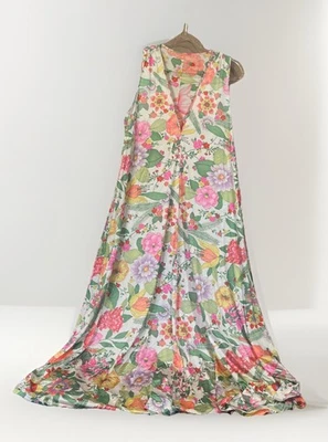 Vintage 1960’s Vanity Fair floral mod Maxi full slip go go psychedelic Size L - Image 1 of 4