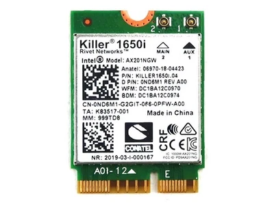 INTEL WI-FI 6 AX201 AX201NGW M.2 802.11AX WLAN BLUETOOTH 5.2 WIFI CARD ND6M1 - Image 1 of 2