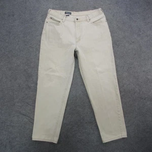 Lands' End Square Rigger Jeans Mens 38x30 Beige Straight Leg Denim Made USA - Picture 1 of 11