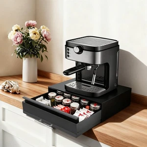 Kaffeemaschine, Arbeitsplatte Mikrowellengestell, Mikrowellenständer mit Schublade & Ablage - Bild 1 von 12