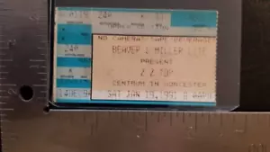 ZZ TOP / BLACK CROWES - 19 DE ENERO DE 1991 WORCESTER, TALÓN DE BOLETO DE CONCIERTO MASIVO - Imagen 1 de 1