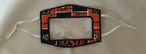 Kid's Orange & Black Oklahoma State Face Mask, New, w/ Clear Plastic Mouth Area - Picture 1 of 5