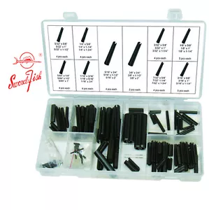 Swordfish 31190 - 120pc Black Oxide Finish Spring Steel Roll Pin Assortment - Picture 1 of 4