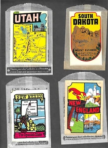 Lote De Colección De 4 Calcomanías De Agua UTAH S. DAKOTA NUEVO MÉXICO NUEVA INGLATERRA AÑOS 50 (B) - Imagen 1 de 5