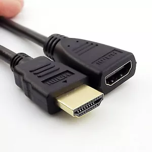 HDMI-compatible 1.4 Male Plug to Female Gold Plated Extension Cable for HDTV 1ft - Picture 1 of 8