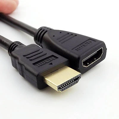 HDMI-compatible 1.4 Male Plug to Female Gold Plated Extension Cable for HDTV 1ft - Image 1 of 4