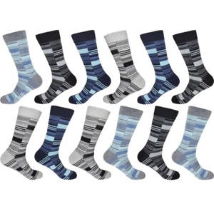6 Pairs Cotton Socks Striped Unisex Socks - Picture 1 of 5