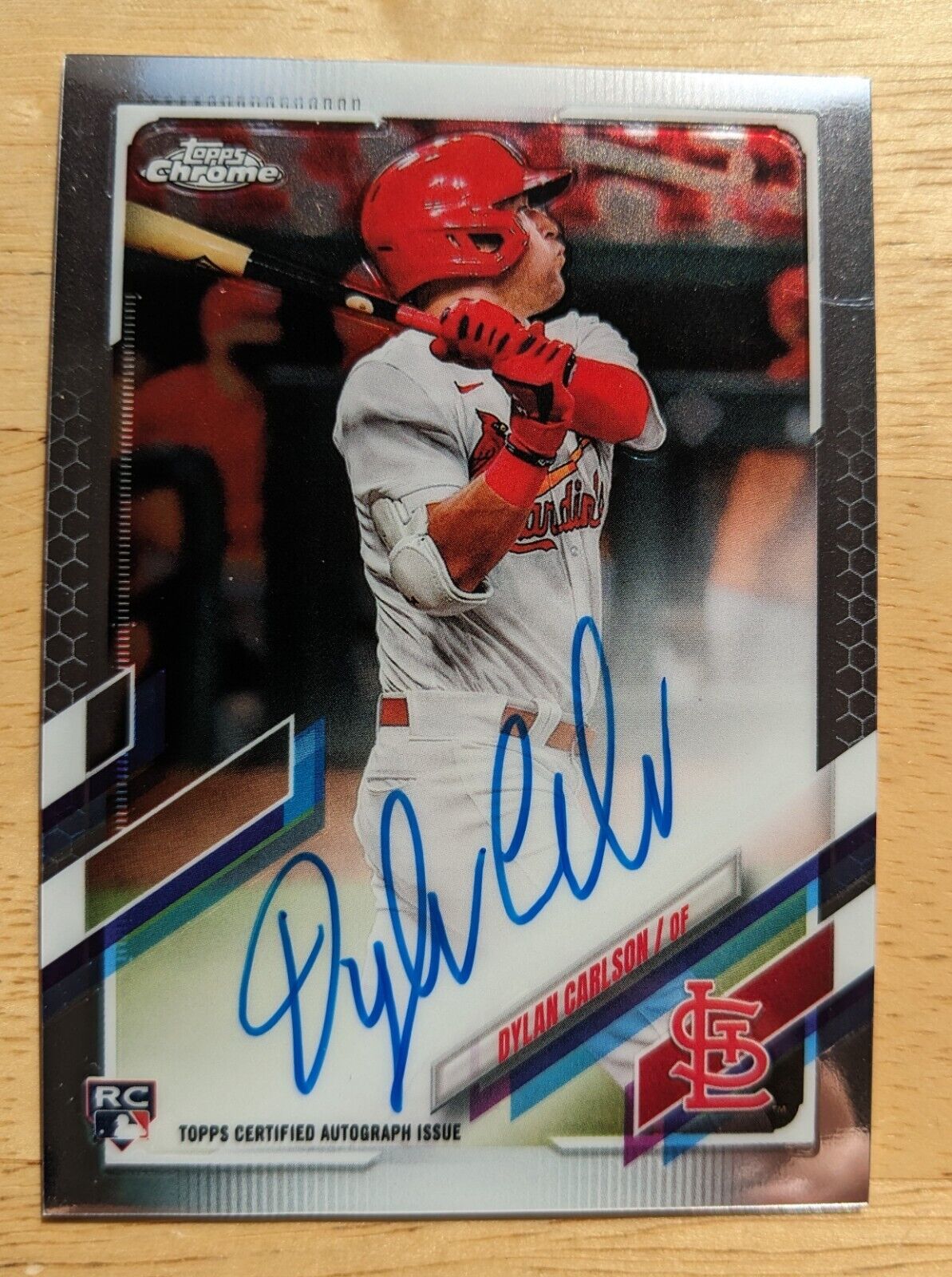 2021 Topps Chrome Rookie Autographs DYLAN CARLSON RC on-card auto Cardinals