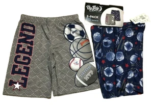 UP-LATE 2 Pack Boys Sleep Shorts-Sports/Balls -Size S(4/5) - NEW $32 - Picture 1 of 4