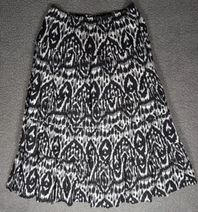 Notations Maxi Skirt Black and White Geometric Tiered Size M - Picture 1 of 8