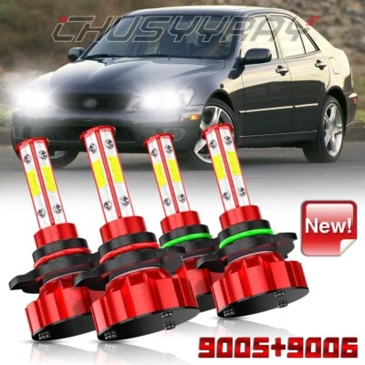 Para Lexus IS300 2001-2005 - Combo de bombillas LED blancas haz alto y bajo 4x Foto 1 de 4