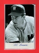 ALTON BROWN-WASHINGTON SENATORS 4X6 AUTOGRAPHED CUT W/ ROOKIE PHOTO-(d.2016)