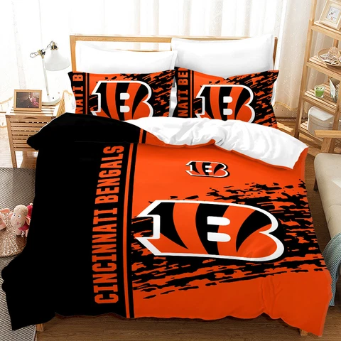 Cincinnati Bengals 3PCS Bedding Set Soft Bedroom Duvet/Quilt Cover Pillowcases Cover