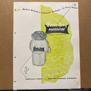De colección Given Mfg.: Folleto Waste King ~ Polvorín de cocina - eliminación de basura - Imagen 1 de 3