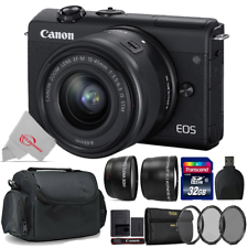 Canon EOS M200 Sem Espelho Preto Câmera digital com 15-45mm + Kit De Acessórios Top