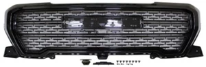 For GMC Sierra 2019 Cheyenne CV Front Grille Glossy Black D Style - Picture 1 of 1