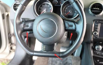 Fit For Audi TT 2008-2014 ABS Carbon Fiber Steering Wheel Moulding Cover Trim 3* - Image 1 of 4