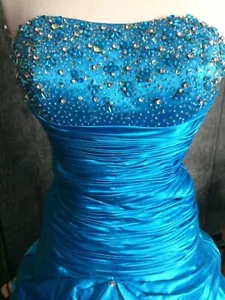 Kiss Kiss türkisfarbenes Ballkleid für besondere Anlässe Abend Abschlussball Perlen. 10 $ 392,00 - Bild 1 von 10