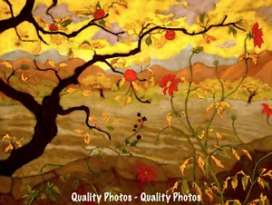 Manzano con fruta roja 8,5x11" estampado fotográfico Paul Ranson paisaje bellas artes EE. UU. - Imagen 1 de 1