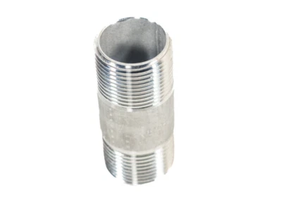 1" NPT 3" Length 304 Stainless Steel Male Threaded Pipe Nipple - Image 1 of 2