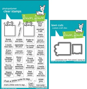 Lawn Fawn Love Poems Clear Stamps & Lawn Cuts Die Set LF2167 LF2168 - Picture 1 of 1