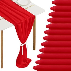 12 Packs 10Ft Chiffon Table Runner 12 x 120 Inches Sheer Table Runner Romanti... - Picture 1 of 7
