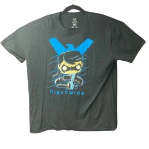 Pop Tees Nightwing graphic print On Black Shirt - Picture 1 of 10