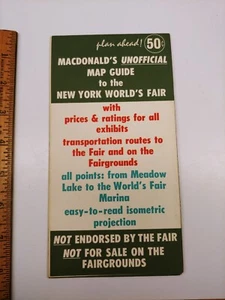 Mapa no oficial Macdonalds 1964 guía del estadio Shea de la Feria Mundial de Nueva York - Imagen 1 de 7