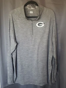 NFL Shirt Mens XXL Gray Green Bay Packers Gray Quarter Zip Official - Picture 1 of 6
