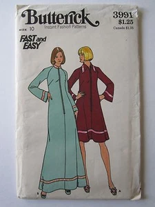 Vintage Butterick Schnittmuster #3991 Gr.10 Fast & Easy Damen Morgenmantel Kleid Neu aus altem Lagerbestand - Bild 1 von 5