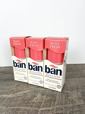 Desodorante Ban Roll On Body Fresh Scent 1,5 oz Vintage Lote Descontinuado/3 - Imagem 1 de 4