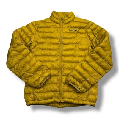 Jaqueta acolchoada de marmota cheia de plumas usada pequena amarela Gorp Core - Imagem 1 de 4