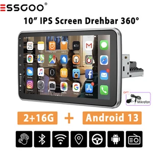10 Zoll Android 13 1 DIN Autoradio BT IPS 360° Drehbar Bildschirm GPS NAV RDS BT - Bild 1 von 14