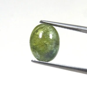 Cabochon zaffiro verde naturale 11x8,5 mm pietra preziosa ovale liscia 5 ct gioielli SP-56 - Foto 1 di 5