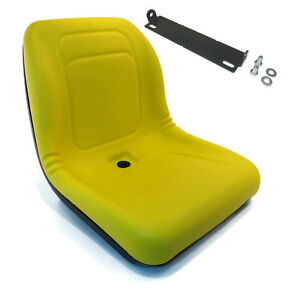 New Yellow HIGH BACK SEAT w/ Pivot Rod Bracket for John Deere GX345 GX355 Mower
