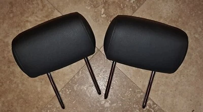 c 2007-2013 BMW 328i 335i E92 Coupe Rear Seat Head Rest Black Leather Set of 2 Foto 1 de 4