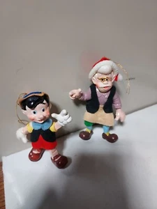 Vintage Disney Kurt Adler Pinocchio& Dad Gepetto Christmas Tree Ornament Holiday - Picture 1 of 2