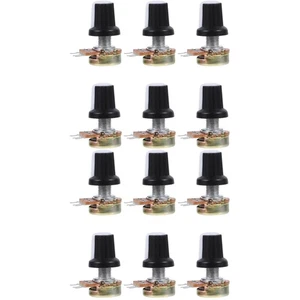 Potenciómetro de eje moleteado ajustable de ohmios de 20 piezas con perilla giratoria - Imagen 1 de 12