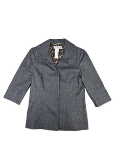 Dolce & Gabbana grauer Alpaka Blazer Jacke Größe 40 IT - Leopardenmuster Futter EUC - Bild 1 von 5