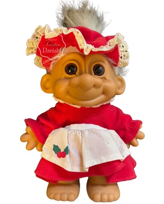 Russ Troll Doll Christmas Santa Mrs Claus 1990's 18447 8"H Vintage  - Image 1 of 4