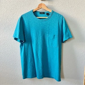 Camiseta Theory Essential Bolsillo Talla Mediana Azul Algodón Manga Corta Cuello Redondo - Imagen 1 de 5