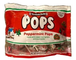 9.6oz/16ct TOOTSIE ROLL Lollipops PEPPERMINT POPS Chewy Center CHRISTMAS Candy - Picture 1 of 2