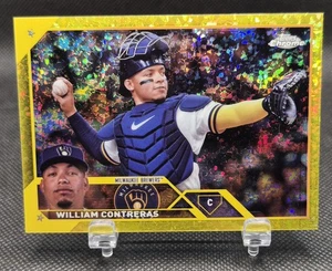 2023 Topps Chrome Update Yellow Mini-Diamond Refractor /75 William Contreras - Bild 1 von 3